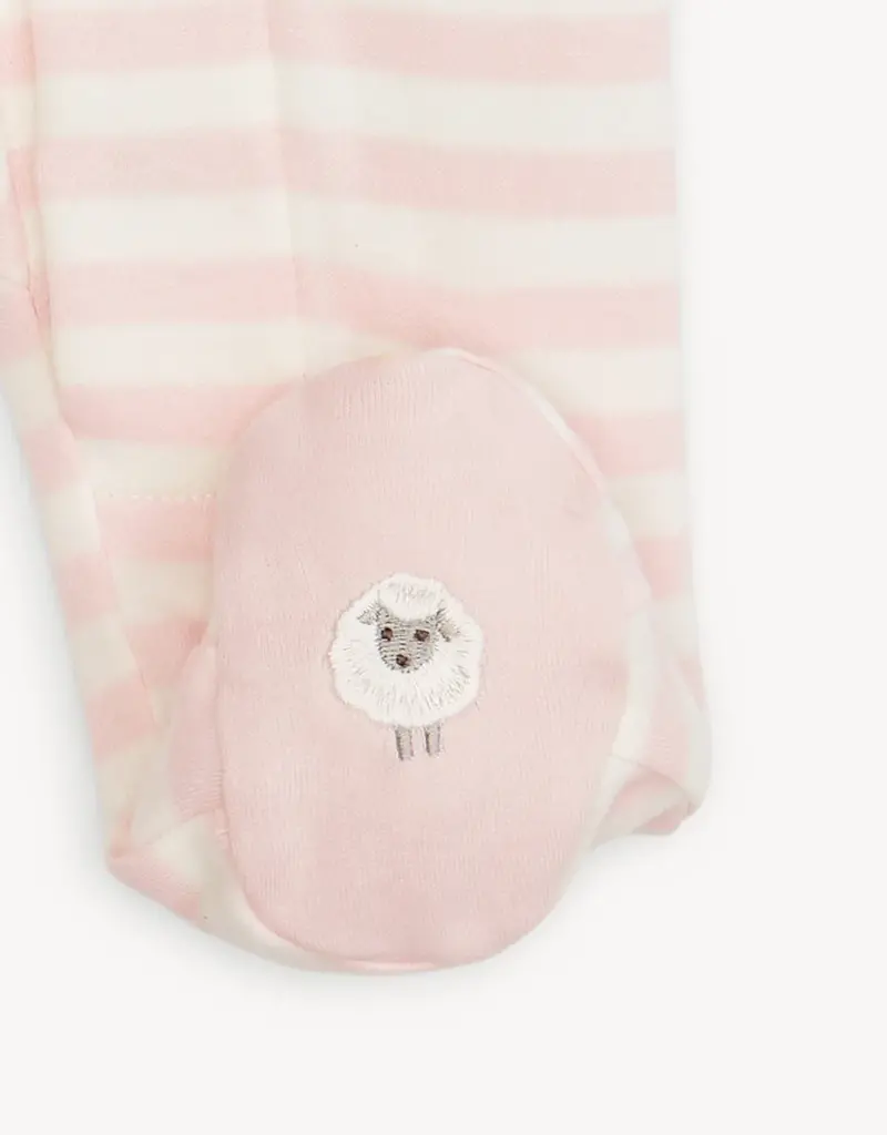 Magnetic Me PINK STRIPE ORGANIC COTTON FOOTIE