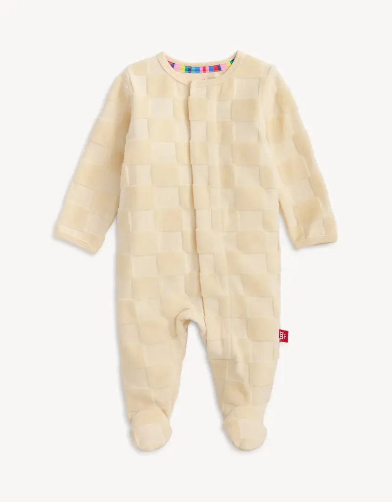Magnetic Me CHECKER VELOUR FOOTIE