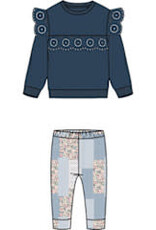 miles the label L/S BLUE TOP PATCHWORK LEGGING SET