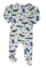Sweet Bamboo Zippered Footie Race Cars