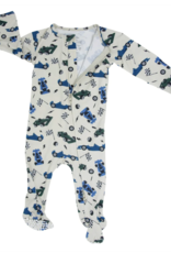 Sweet Bamboo Zippered Footie Race Cars