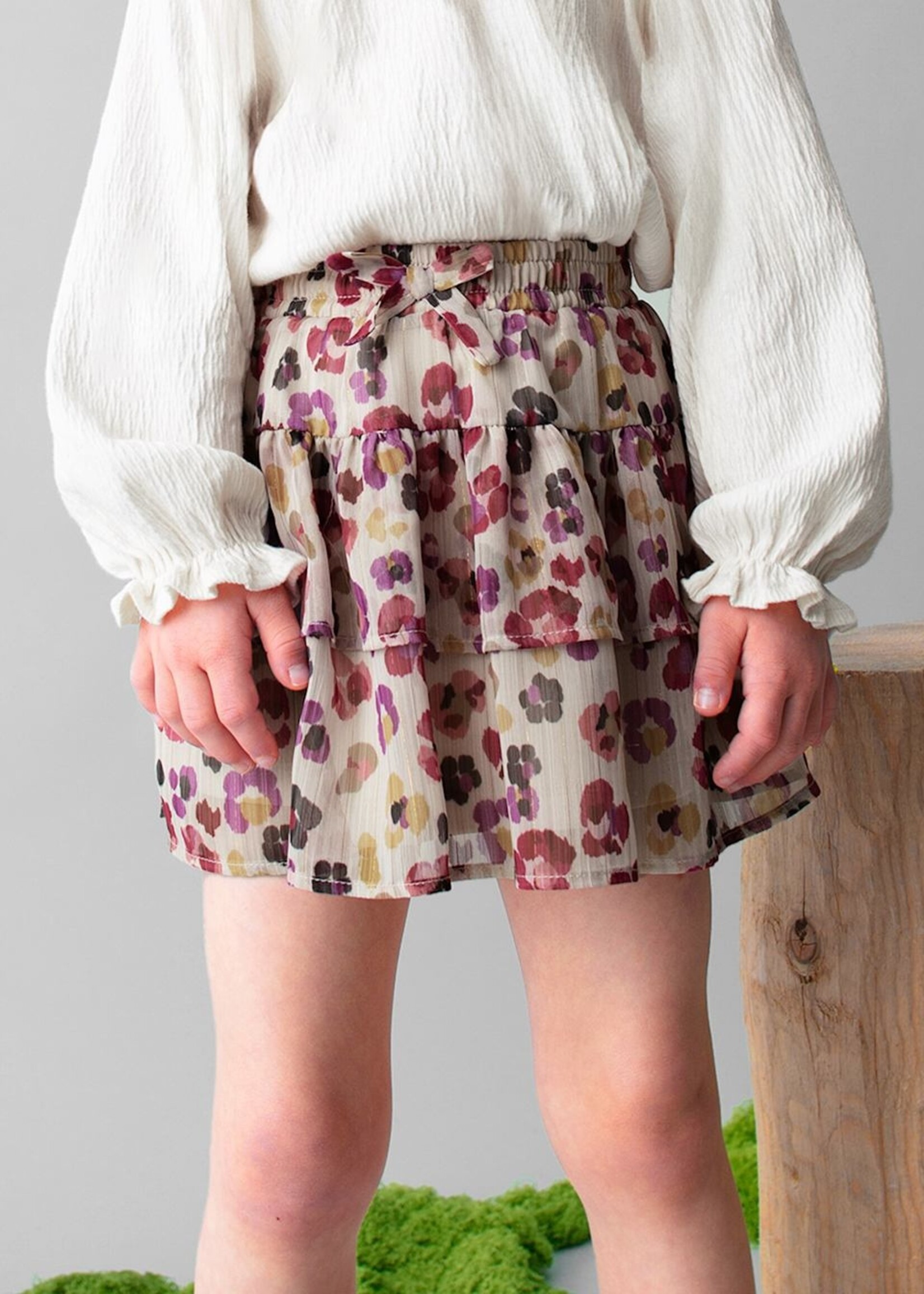 Mayoral Cherry Gauze Printed Skirt