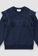 miles the label L/S SWEATSHIRT W/RUFFLE NAVY