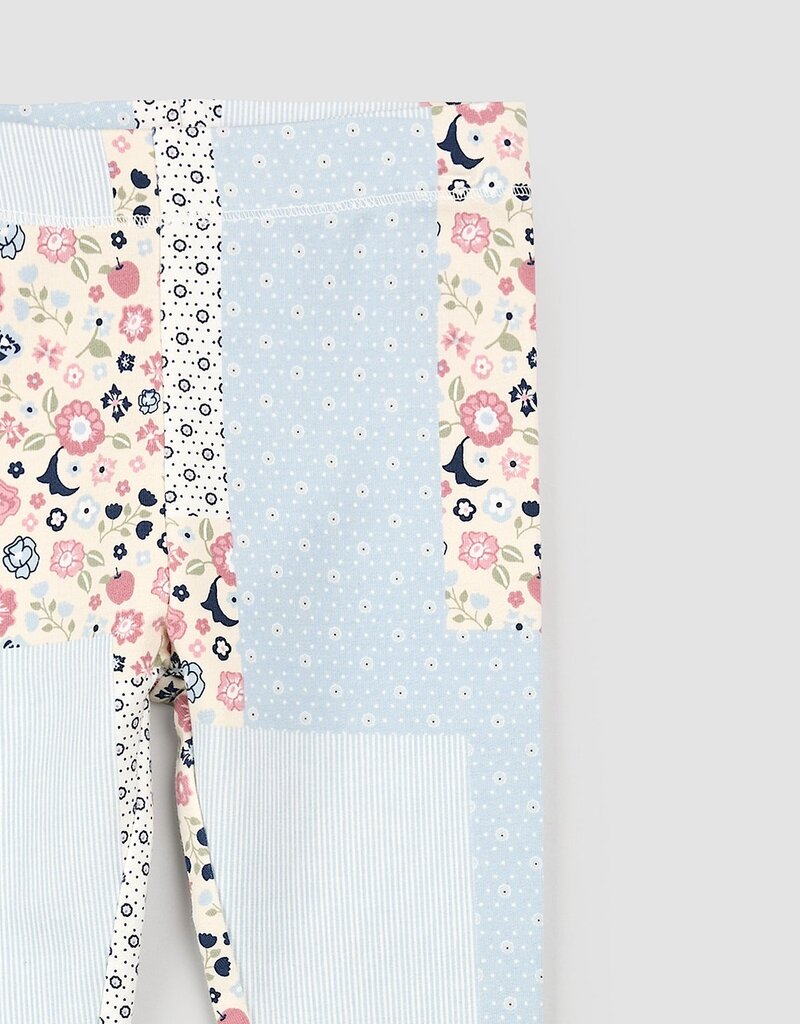 miles the label PATCHWORK LEGGING KNIT-BLUE LT.