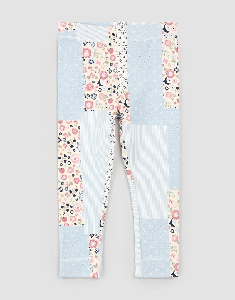 miles the label PATCHWORK LEGGING KNIT-BLUE LT.