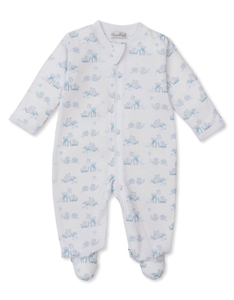 Kissy Kissy Forest Fanfare Lt Blue Footie w/Zip
