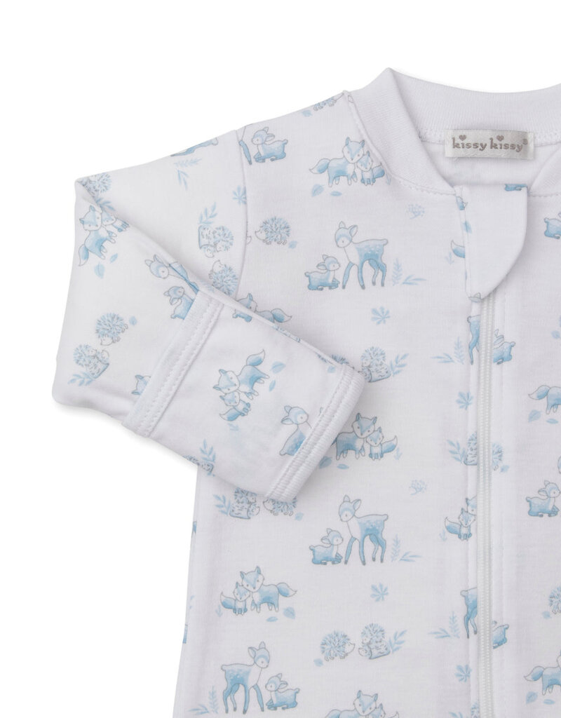 Kissy Kissy Forest Fanfare Lt Blue Footie w/Zip