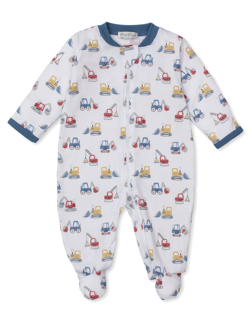 Kissy Kissy Construction Diggers Footie w/Zip