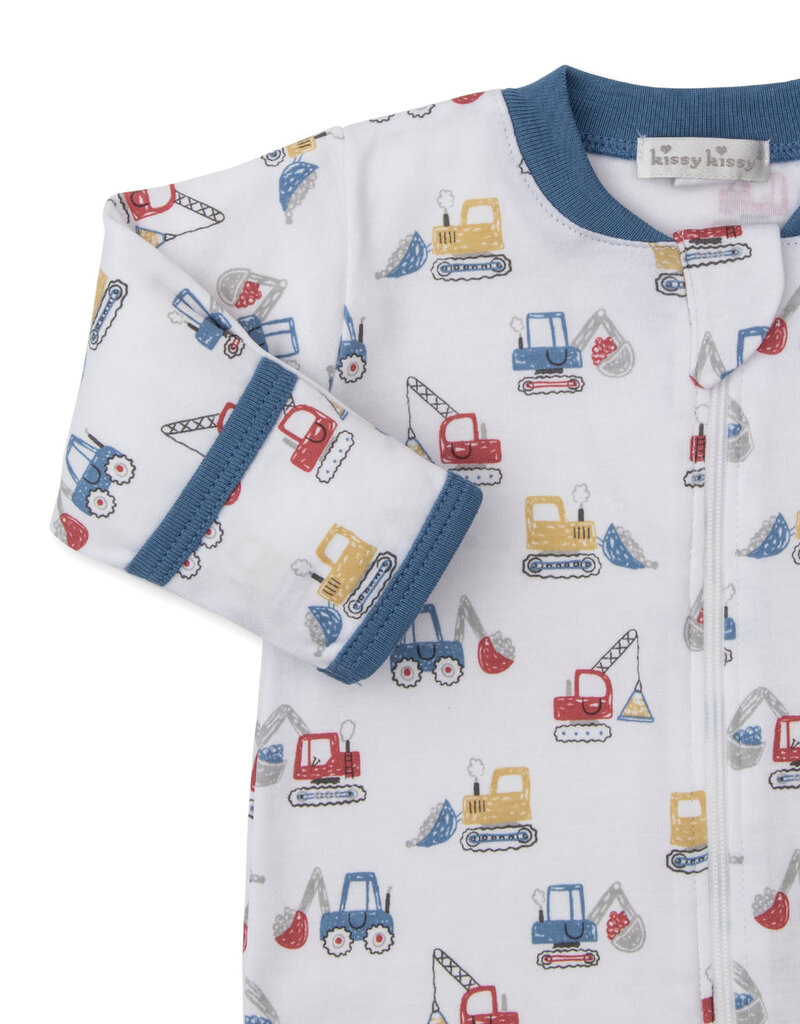 Kissy Kissy Construction Diggers Footie w/Zip