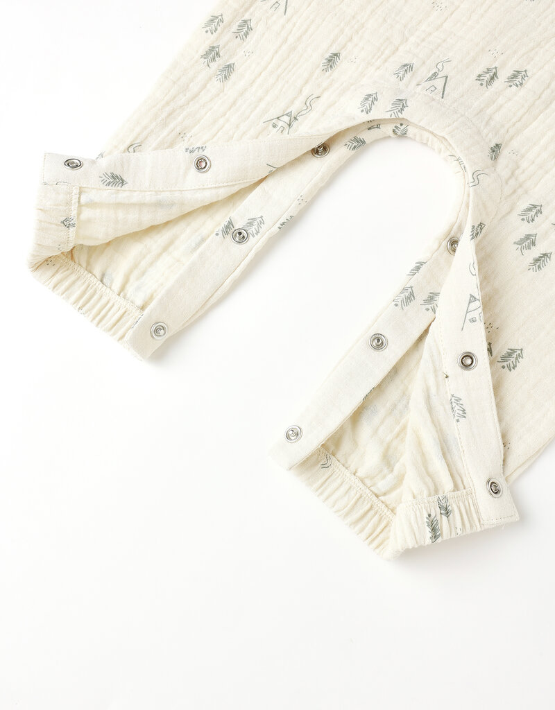 Rylee + Cru Inc. LONG SLEEVE WOVEN JUMPSUIT || WOODS