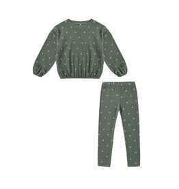 Rylee + Cru Inc. SPONGEY KNIT SET || EVERGREEN DITSY