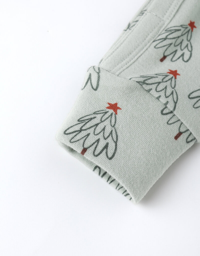 Rylee + Cru Inc. ORGANIC LONG JOHN PAJAMAS || TREES PISTACHIO