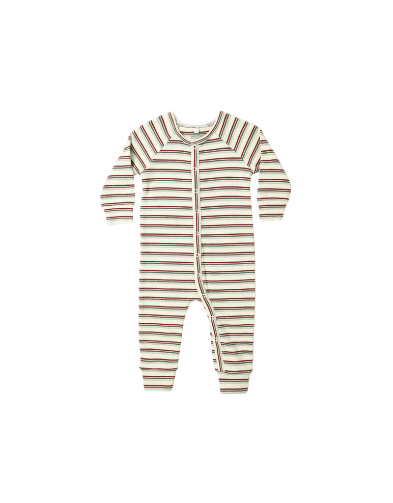 Rylee + Cru Inc. ORGANIC LONG JOHN PAJAMAS || HOLIDAY STRIPE