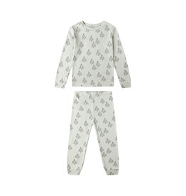Rylee + Cru Inc. ORGANIC LONG SLEEVE PAJAMA SET || TREES PISTACHIO