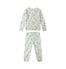 Rylee + Cru Inc. SALE ORGANIC LONG SLEEVE PAJAMA SET || TREES PISTACHIO