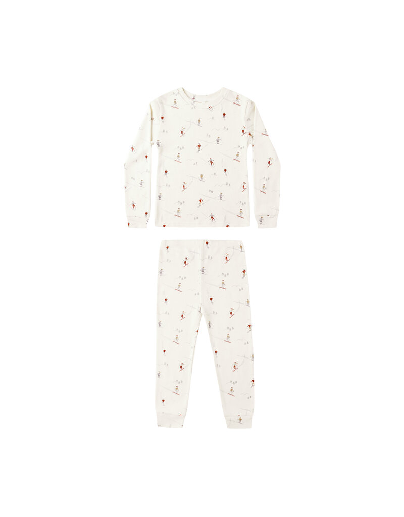 Rylee + Cru Inc. ORGANIC LONG SLEEVE PAJAMA SET || SKIERS