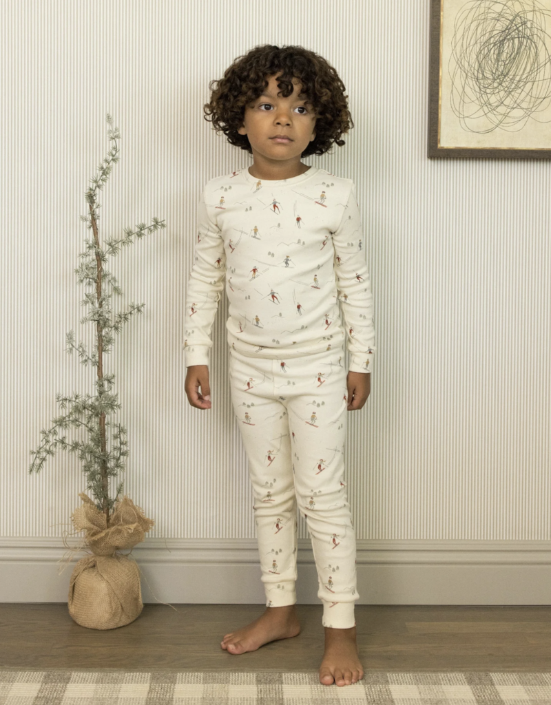 Rylee + Cru Inc. ORGANIC LONG SLEEVE PAJAMA SET || SKIERS