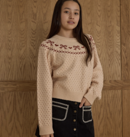 Rylee + Cru Inc. FAIR ISLE SWEATER || BOWS TEEN PETAL