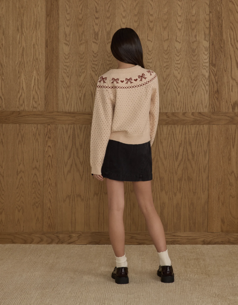 Rylee + Cru Inc. FAIR ISLE SWEATER || BOWS TEEN PETAL