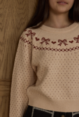Rylee + Cru Inc. FAIR ISLE SWEATER || BOWS TEEN PETAL