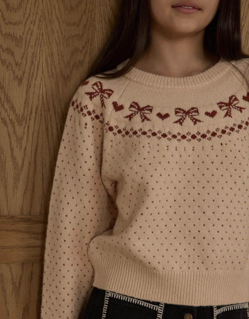 Rylee + Cru Inc. FAIR ISLE SWEATER || BOWS TEEN PETAL