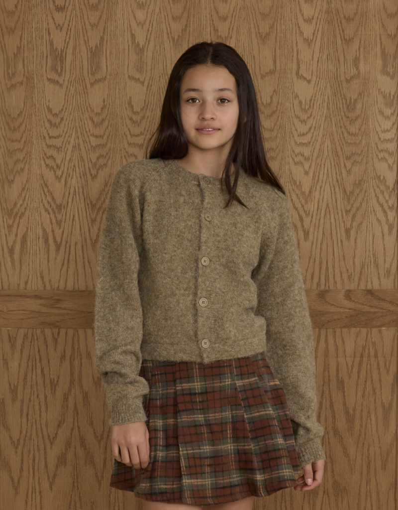 Rylee + Cru Inc. FUZZY CARDIGAN || EVERGREEN TEEN
