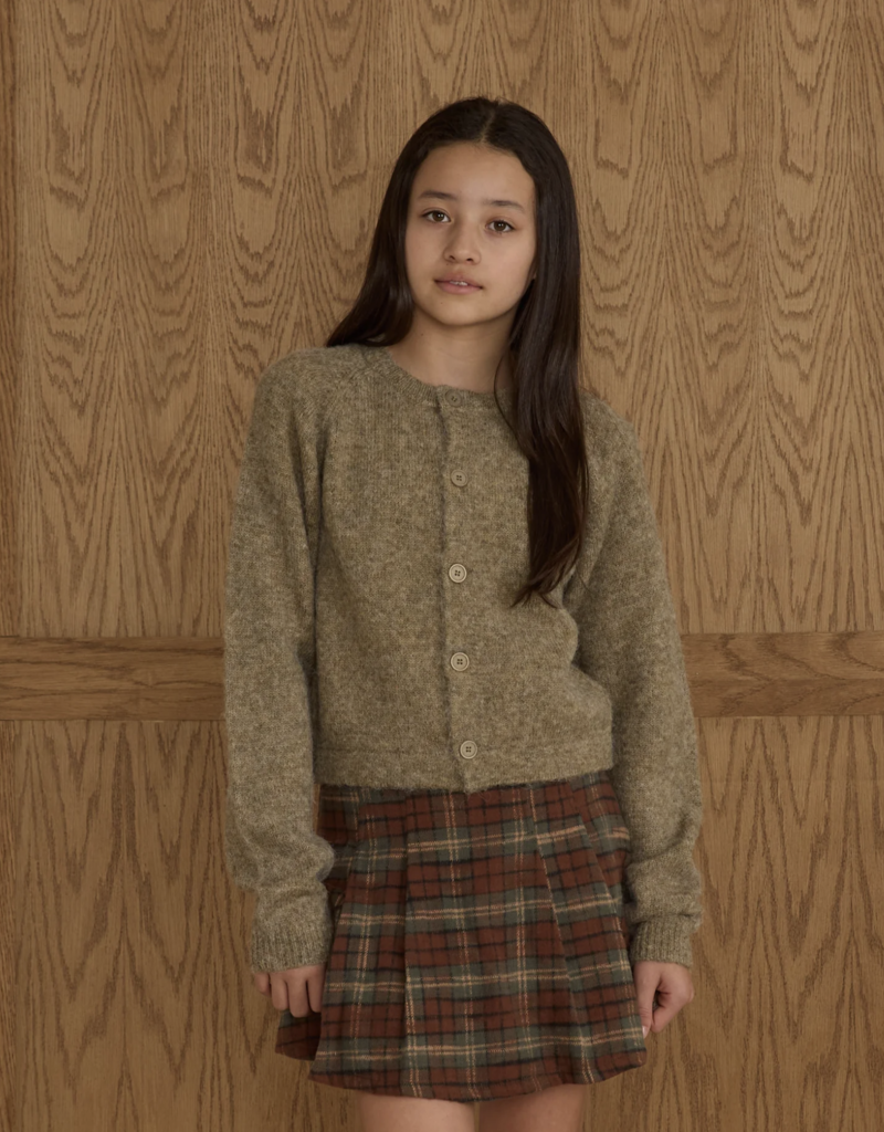 Rylee + Cru Inc. FUZZY CARDIGAN || EVERGREEN TEEN