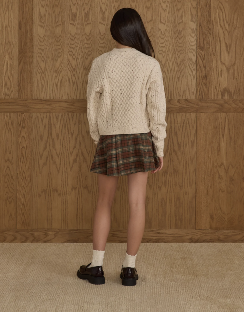Rylee + Cru Inc. PLEATED SKIRT || HOLIDAY PLAID TEEN EVERGREEN