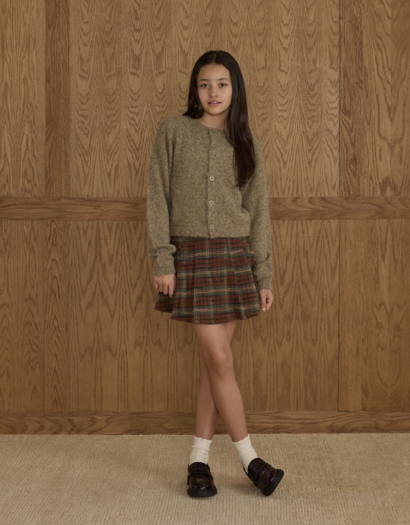 Rylee + Cru Inc. PLEATED SKIRT || HOLIDAY PLAID TEEN EVERGREEN