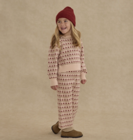 Rylee + Cru Inc. JACQUARD KNIT SET || RUBY HEARTS PETAL