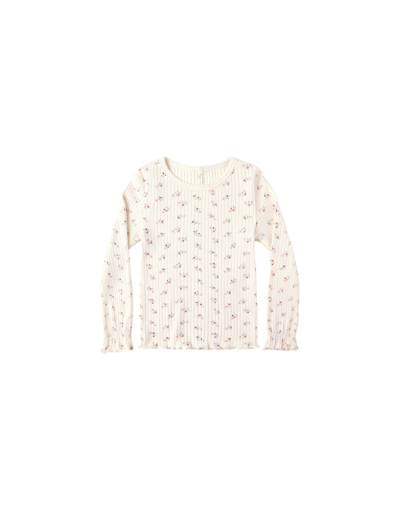 Rylee + Cru Inc. RIBBED L/S TOP || NATURAL DITSY