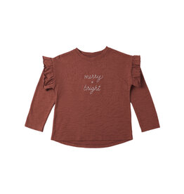 Rylee + Cru LLC SALE RUFFLE L/S TEE || MERRY + BRIGHT RUBY