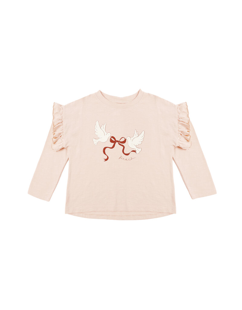 Rylee + Cru Inc. RUFFLE LONG SLEEVE TEE || PEACE PETAL