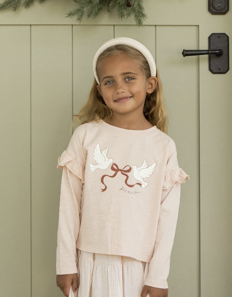 Rylee + Cru Inc. RUFFLE LONG SLEEVE TEE || PEACE PETAL