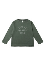 Rylee + Cru Inc. RAW EDGE L/S TEE || LIFE IS WONDER FULL EVERGREEN