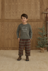 Rylee + Cru Inc. RAW EDGE L/S TEE || LIFE IS WONDER FULL EVERGREEN