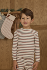 Rylee + Cru Inc. ORGANIC LONG SLEEVE PAJAMA SET || HOLIDAY STRIPE