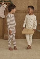 Rylee + Cru Inc. ORGANIC LONG SLEEVE PAJAMA SET || HOLIDAY STRIPE