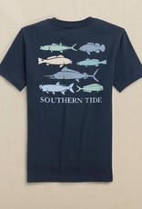 Southern Tide S/S Fish Stamp Tee Dress Blue