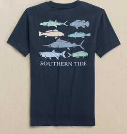 Southern Tide SALE S/S Fish Stamp Tee Dress Blue