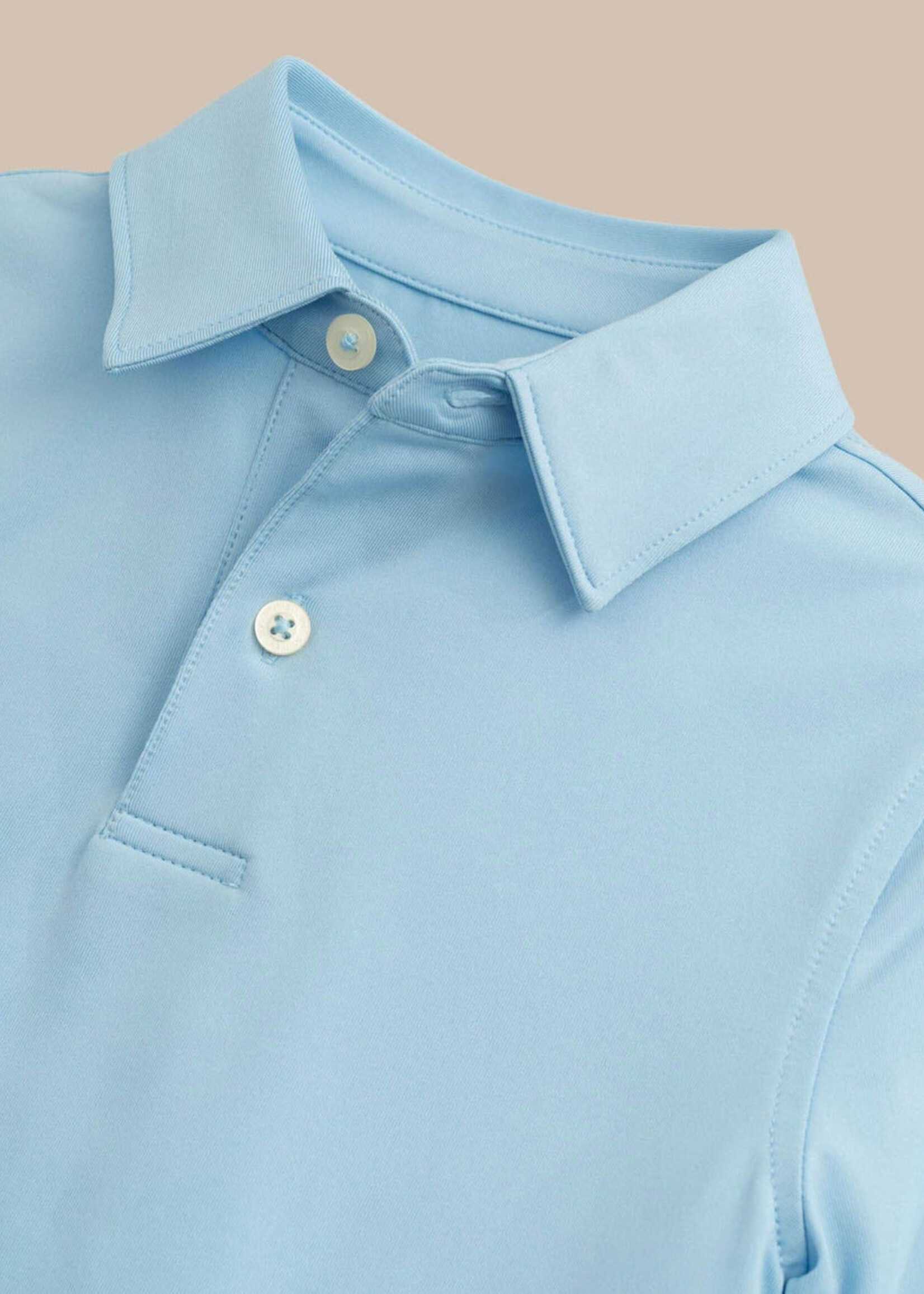 Southern Tide S/S Driver Perf Polo Sky Blue