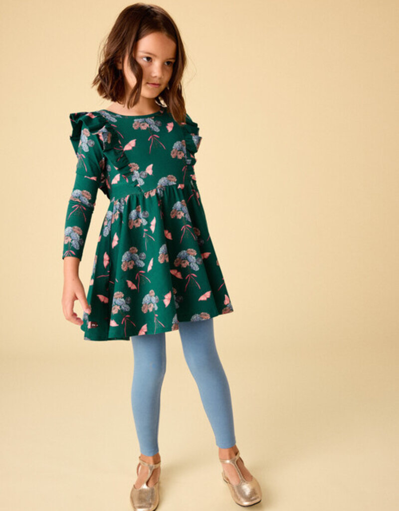 Tea Collection Ruffle Shoulder Ballet Dress Floral Butterfly Bouquet