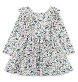 Tea Collection Ruffle Shoulder Ballet Dress Rabbit Turtle Folktale