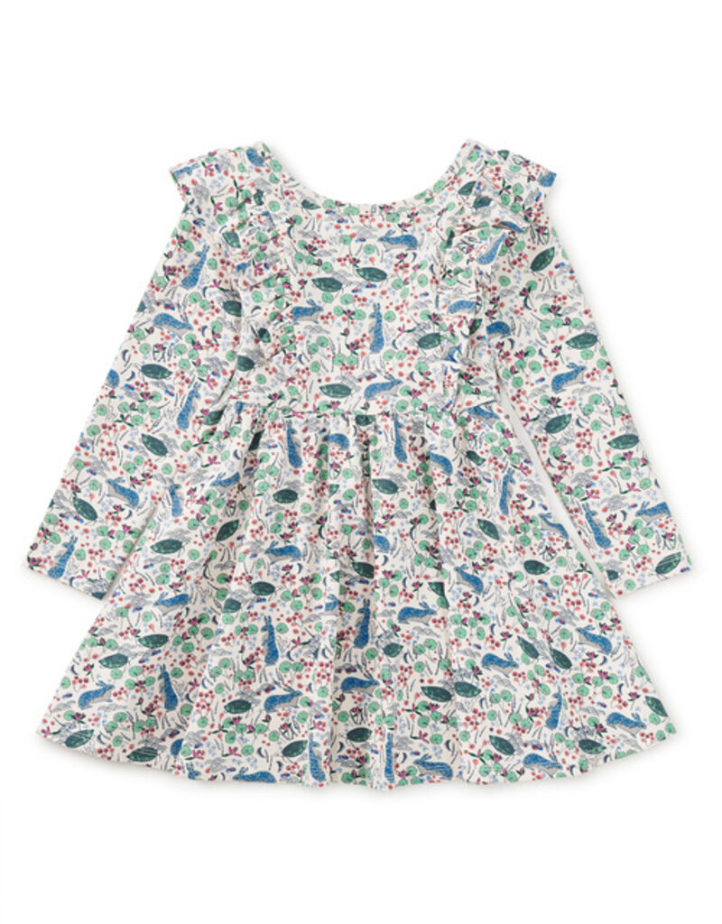 Tea Collection Ruffle Shoulder Ballet Dress Rabbit Turtle Folktale