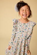 Tea Collection Ruffle Shoulder Ballet Dress Rabbit Turtle Folktale