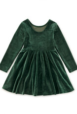 Tea Collection Velour Sleeve Wrap Neck Dress Pineneedle
