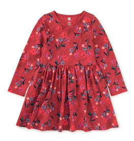 Tea Collection L/S Wrap Neck Dress Vintage French Flowers