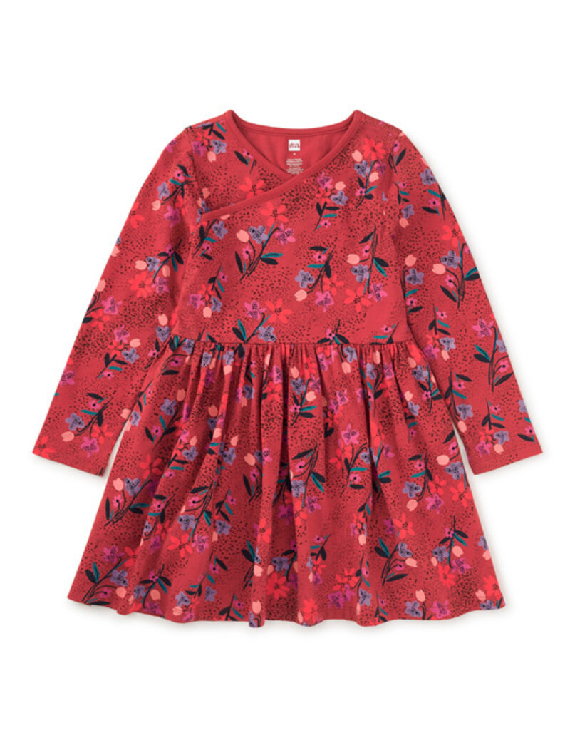 Tea Collection L/S Wrap Neck Dress Vintage French Flowers