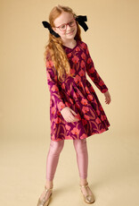 Tea Collection L/S Wrap Neck Dress Jeju Island Orchid