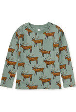 Tea Collection L/S Printed Pocket Tee Painted Deer
